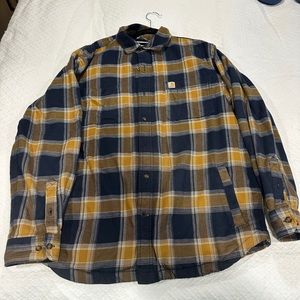 Carhartt Rugged Flex Relaxed-Fit Flannel Sherpa-Lined Shirt Jacket